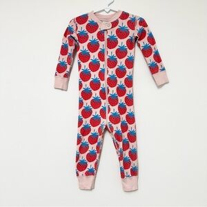 Hanna Andersson Toddler Zip Sleeper In Organic Cotton Super Strawberries Print 2